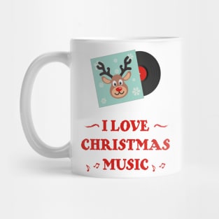 I Love Christmas Music | Deer Vinyl | Christmas Party Mug